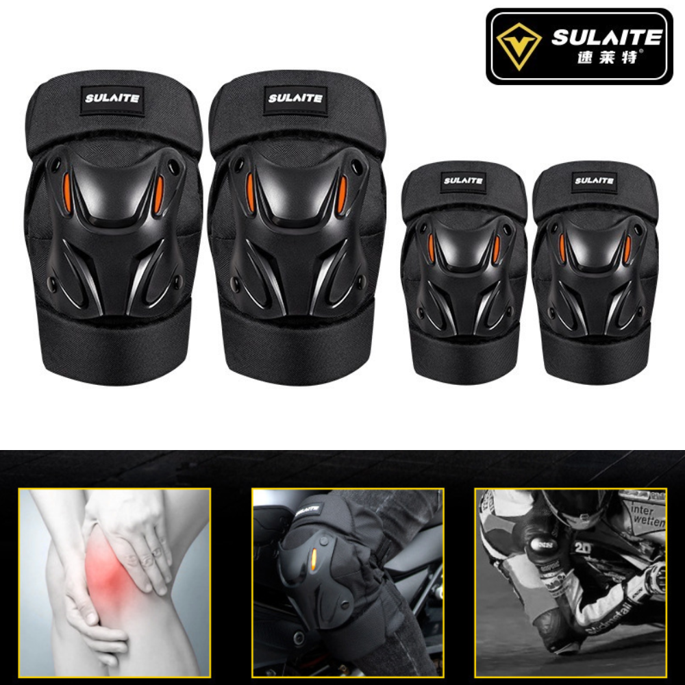 Mountain Biking Knee And Elbow Pads - A pair of motorcycle knee pads