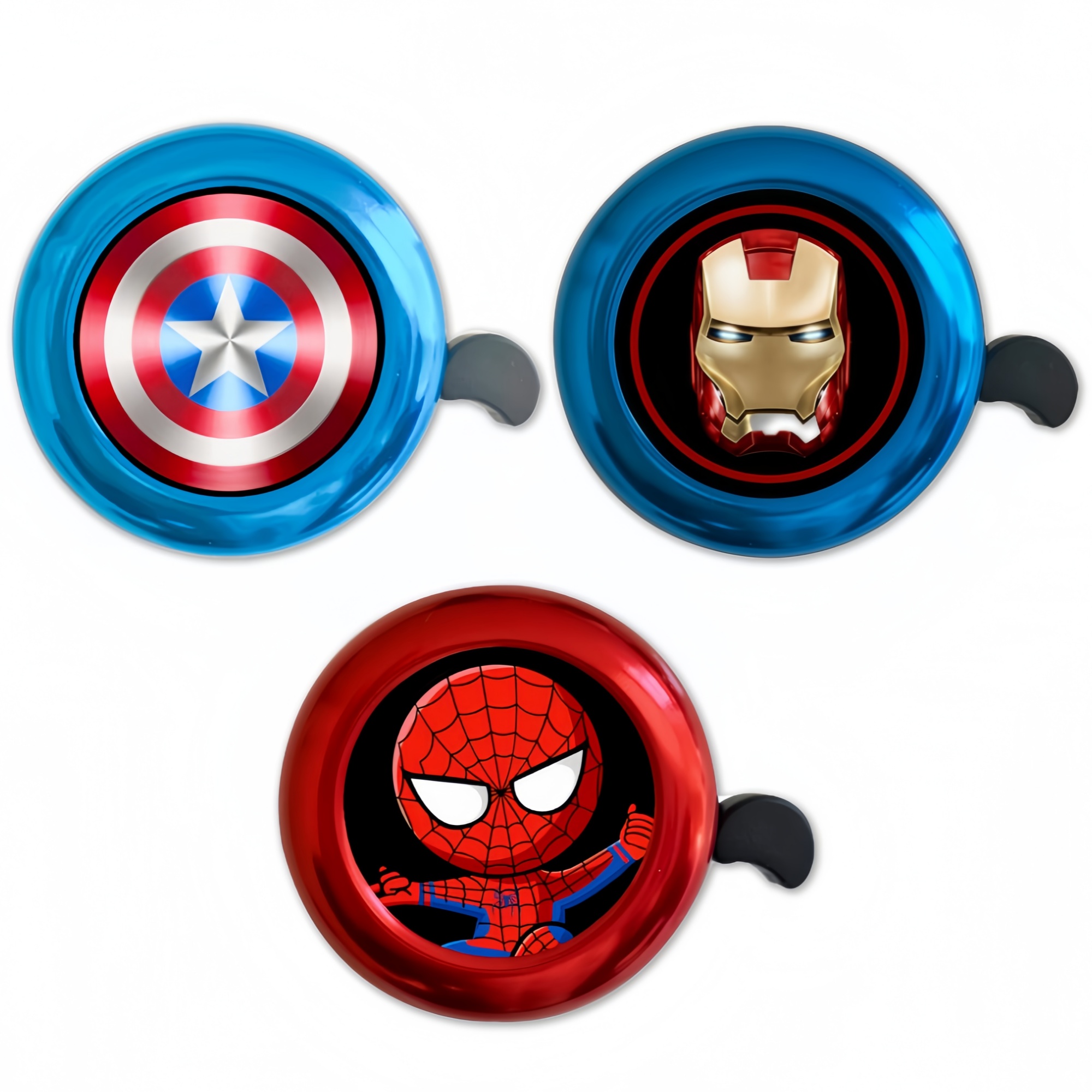 Mountain Biking Cartoon - Superhero Bicycle Bells —Marvel Spider-Man &