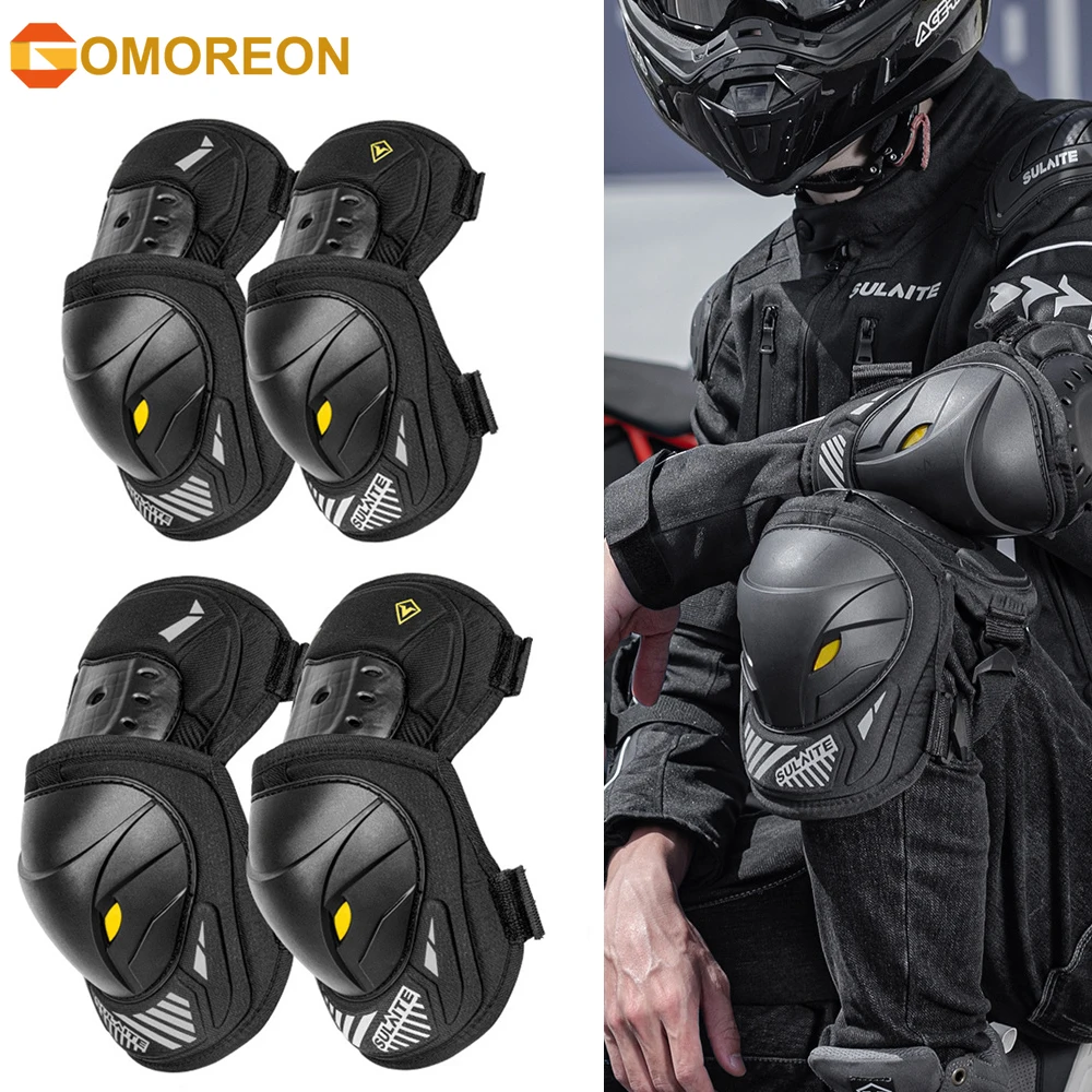 GOMOREON 1Pair Motorcycle Elec - مراجعة Mountain Biking Knee And Elbow Pads وسعره