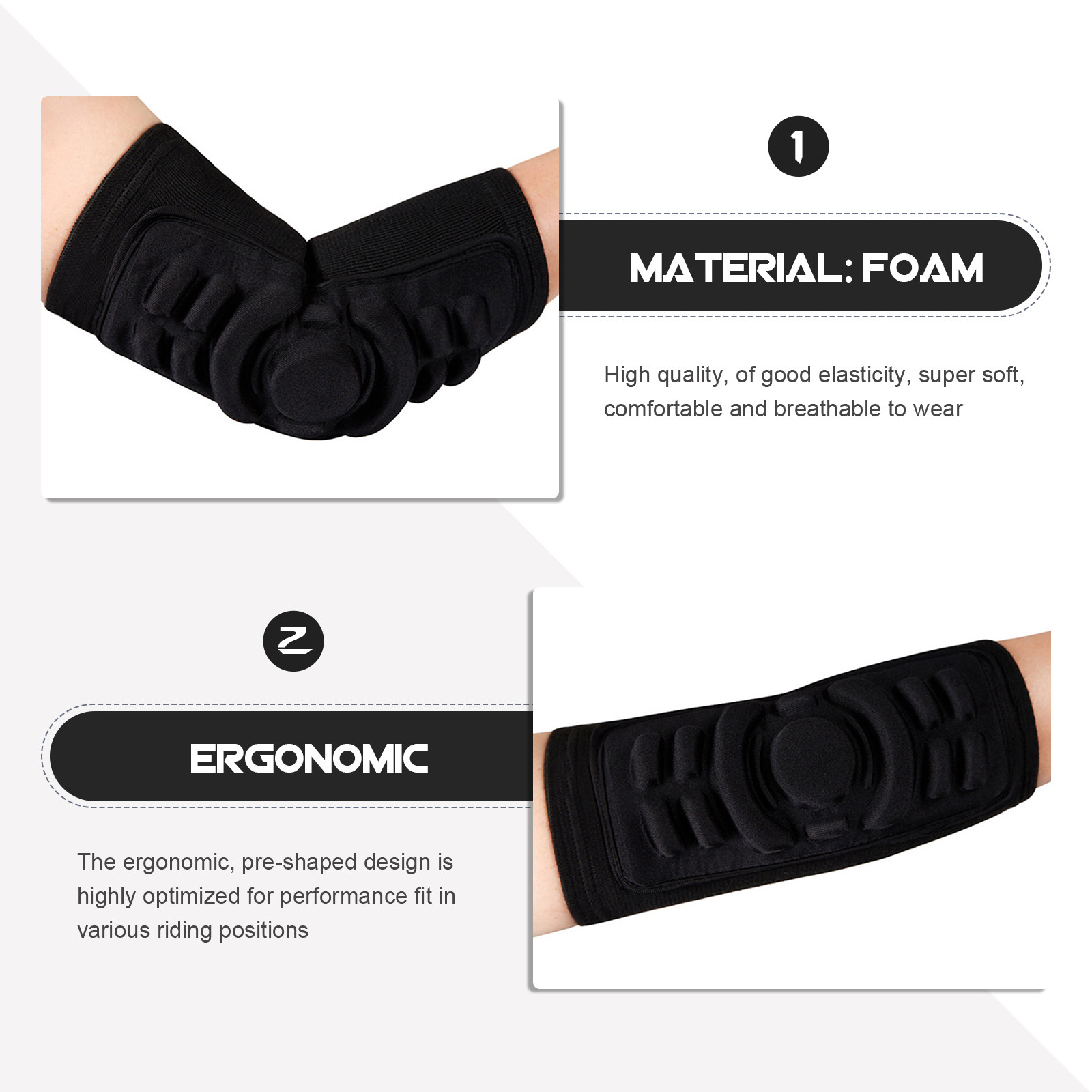Black Elbow Pads Guard Elbow P - مراجعة Mountain Biking Protective Gear وسعره