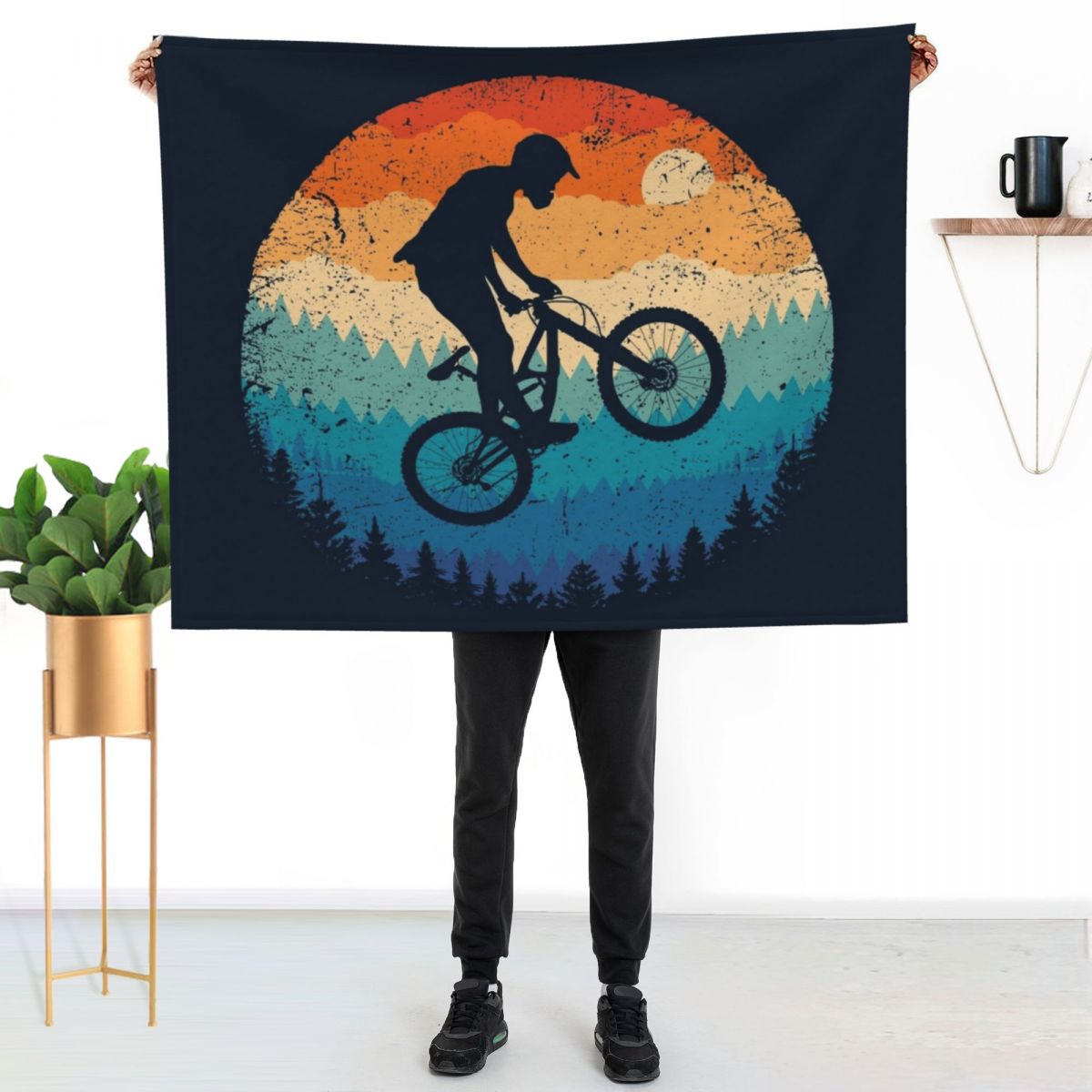 Mountain Biking Retro Throw Bl - مراجعة Mountain Biking Gifts For Him وسعره