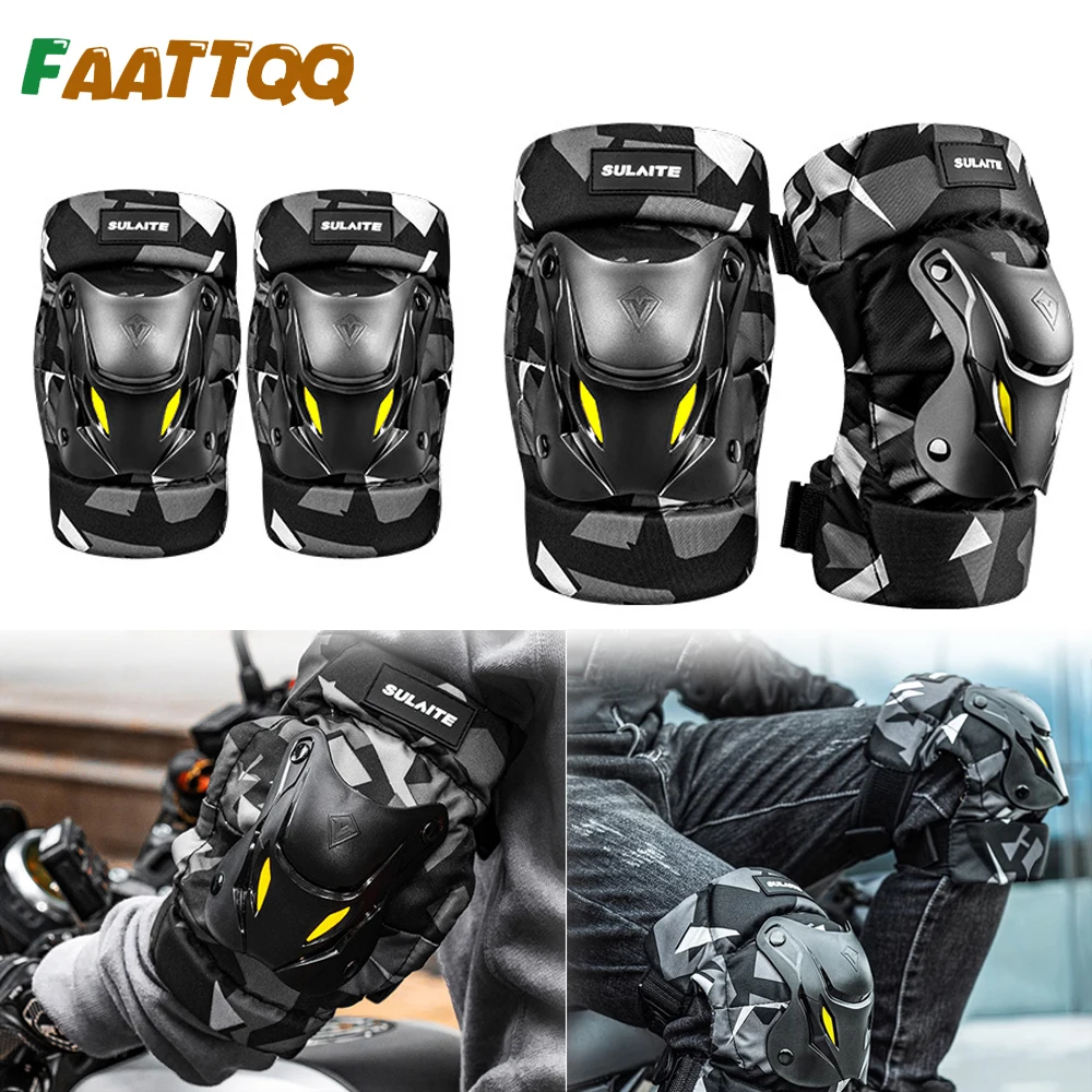 FAATTQQ 1Pair Motorcycle Elect - مراجعة Mountain Biking Knee And Elbow Pads وسعره