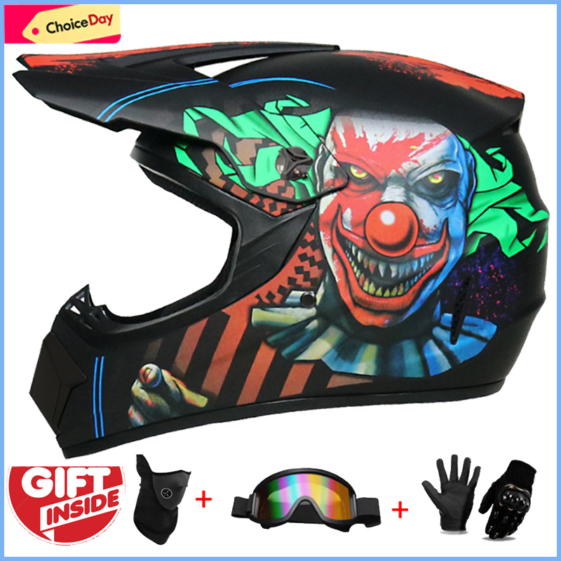 3Pcs Kids Off-Road Full Helmet - مراجعة Mountain Biking Helmet Kids وسعره