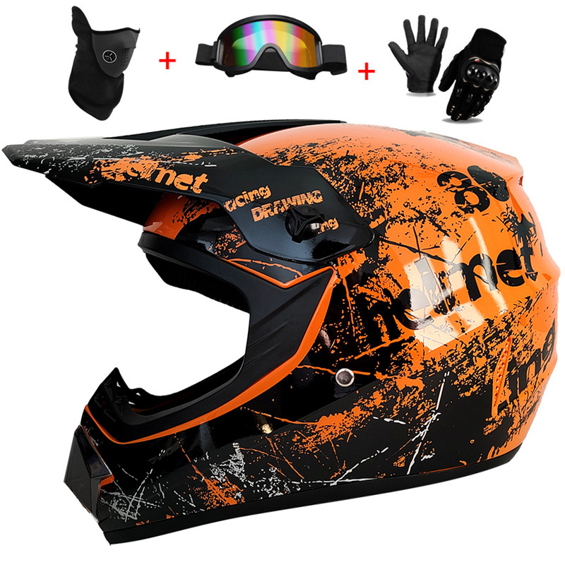3Pcs Kids Off-Road Full Helmet - مراجعة Mountain Biking Helmet Kids وسعره