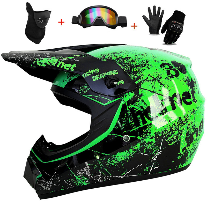 3Pcs Kids Off-Road Full Helmet - مراجعة Mountain Biking Helmet Kids وسعره