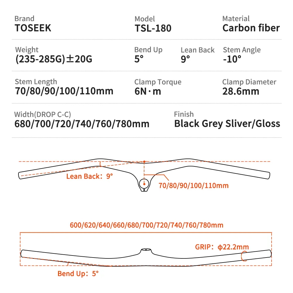 TOSEEK T800 Carbon Handlebars  - مراجعة Mountain Biking Xc وسعره