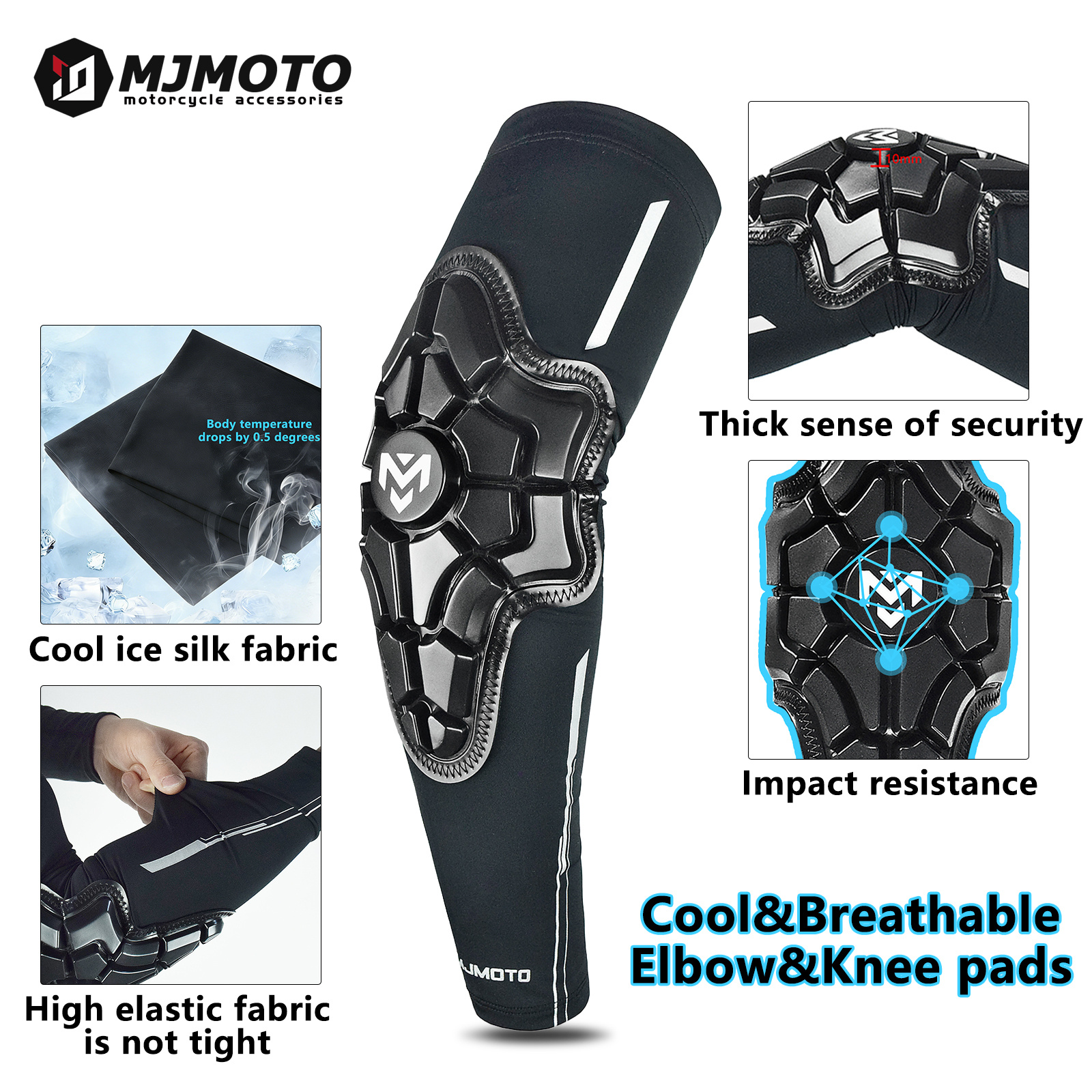 Summer Ice Silk Motocross Elbo - مراجعة Mountain Biking Knee And Elbow Pads وسعره